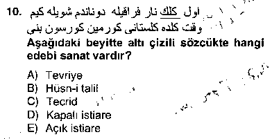 EDB402U XIX. Yüzyıl Türk Edebiyatı çıkmış sınav sorusu 1