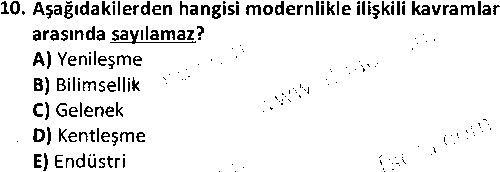 HIT1009 Sosyoloji çıkmış sınav sorusu 2