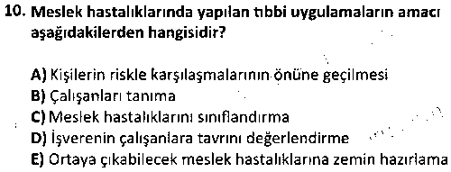ISG2002 Meslek Hastalıkları çıkmış sınav sorusu 2