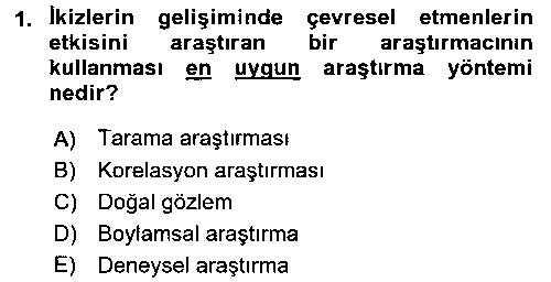 EBR107U Yaşam Boyu Büyüme ve Gelişim çıkmış sınav sorusu 1