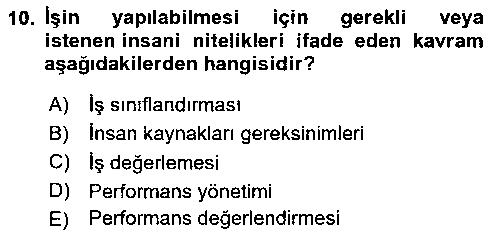 SAG214U Sağlık İşletmelerinde İnsan Kaynakları Yönetimi çıkmış sınav sorusu 2