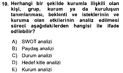 HIT401U Halkla İlişkiler Kampanya Analizi çıkmış sınav sorusu 2