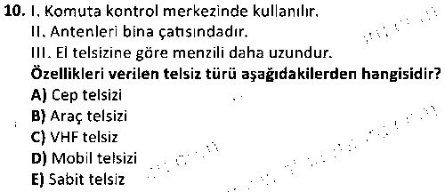ACY1010 Afetlerde Haberleşme çıkmış sınav sorusu 2