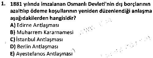 TAR3005 Osmanlı Sosyal İktisat Tarihi çıkmış sınav sorusu 1