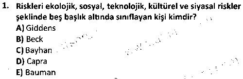 YMG2001 Çağdaş Toplumsal Süreçler çıkmış sınav sorusu 1