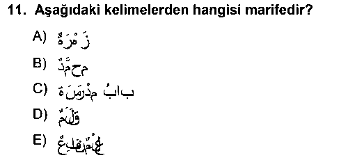 Arapça 1 çıkmış sınav sorusu 2