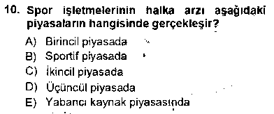FIN205U Spor Finansmanı çıkmış sınav sorusu 1