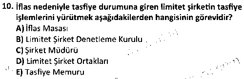İŞL2008 Şirketler Muhasebesi çıkmış sınav sorusu 2