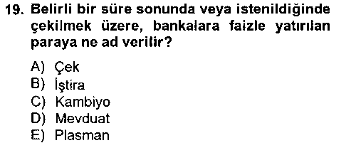 FIN104U Finansal Kurumlar çıkmış sınav sorusu 3