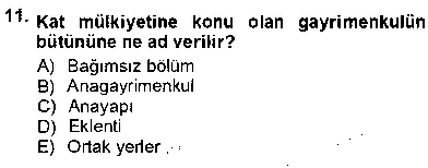 YYT201U Belediye, İmar ve Gayrimenkul Mevzuatı çıkmış sınav sorusu 3