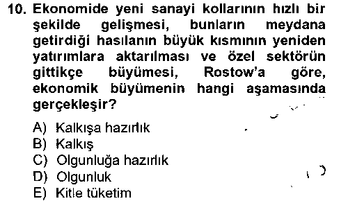 IKT410U İktisadi Büyüme çıkmış sınav sorusu 2