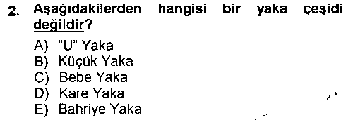EVI203U Giysi Seçimi çıkmış sınav sorusu 2