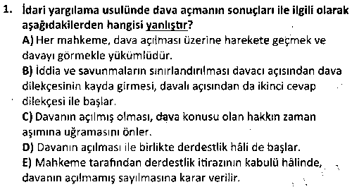 ADL2011 İdari Yargı çıkmış sınav sorusu 1