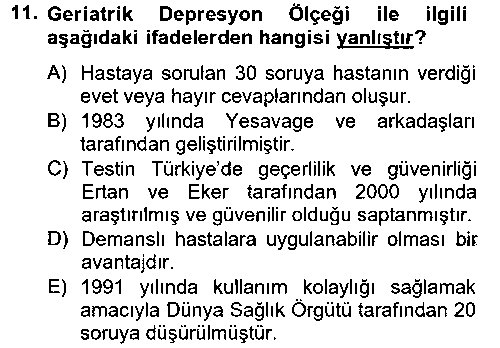 SHZ108U Temel Bakım Hizmetleri çıkmış sınav sorusu 2