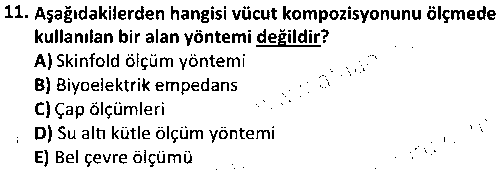 SPB2001 Egzersiz ve Beslenme çıkmış sınav sorusu 3