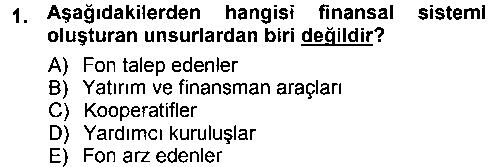 BSI101U Bankacılık Ve Sigortacılığa Giriş çıkmış sınav sorusu 1