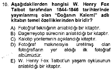 FOT105U Fotoğraf Kültürü çıkmış sınav sorusu 2