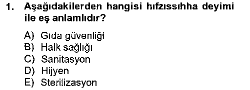 LBV104U Hijyen ve Sanitasyon çıkmış sınav sorusu 1