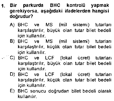 TSH203U Bilet Satış çıkmış sınav sorusu 1