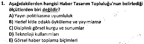 YMG2010 Yeni Medya ve Gazetecilik Uygulamaları çıkmış sınav sorusu 1