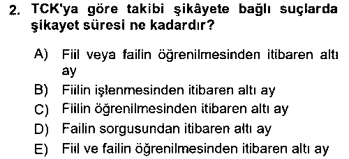 HUK204U Ceza Muhakemesi Hukuku çıkmış sınav sorusu 2