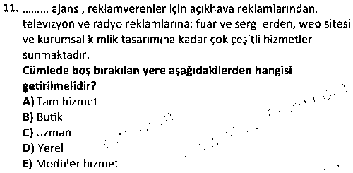 RKL4001 Reklam Ajansı Yönetimi çıkmış sınav sorusu 3