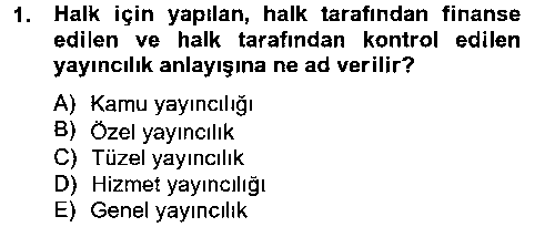 RTP102U Radyo ve Televizyonda Program Yapımı çıkmış sınav sorusu 1