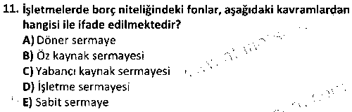 BS2006 Finansal Yönetim çıkmış sınav sorusu 3