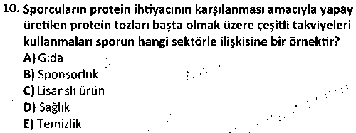 SPY2003 Spor ve Medya çıkmış sınav sorusu 2