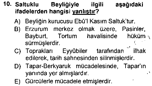 TAR205U Türkiye Selçuklu Tarihi çıkmış sınav sorusu 2