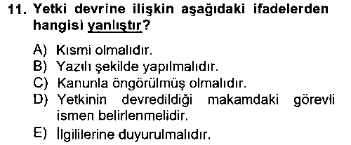 HUK210U İdare Hukuku çıkmış sınav sorusu 1