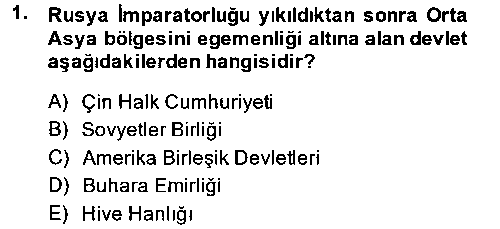 TAR403U Çağdaş Türk Dünyası çıkmış sınav sorusu 1