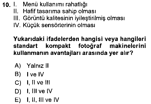 FOT213U Sayısal Görüntüleme Teknolojileri çıkmış sınav sorusu 2