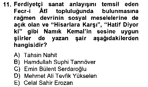 TDE308U 2. Meşrutiyet Dönemi Türk Edebiyatı çıkmış sınav sorusu 3