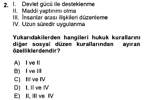 HUK105U Medeni Hukuk 1 çıkmış sınav sorusu 2