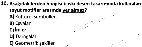 TMT3007 Dijital Tekstil Baskı Tasarımı çıkmış sınav sorusu 2