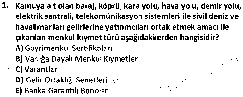 BS1006 Sermaye ve Para Piyasaları çıkmış sınav sorusu 1