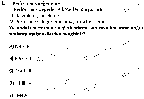 HIT4003 İşletmelerde Performans Yönetimi çıkmış sınav sorusu 1