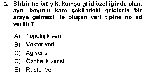 CBS112U Bilgisayar Destekli Harita Yapımı 2 çıkmış sınav sorusu 3
