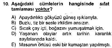 TDE102U Türkçe Biçim Bilgisi çıkmış sınav sorusu 2