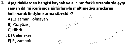 SOH1008 Sosyal Hizmette Bilişim Teknolojileri çıkmış sınav sorusu 1