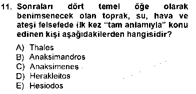 FEL101U İlkçağ Felsefesi çıkmış sınav sorusu 3