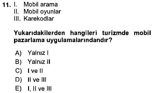 TRZ116U Dijital Turizm çıkmış sınav sorusu 3