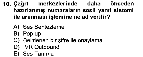 CMH102U Çağrı Merkezi Yönetimi 2 çıkmış sınav sorusu 2