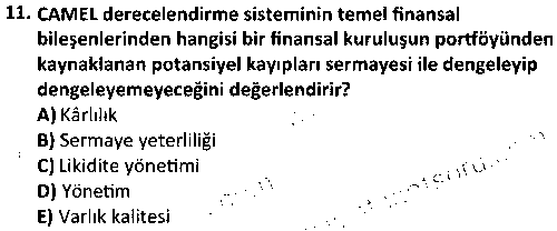 BS1008 Temel Kredi İşlemleri çıkmış sınav sorusu 3