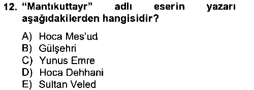 TDE302U XIV-XV. Yüzyıllar Türk Dili çıkmış sınav sorusu 3
