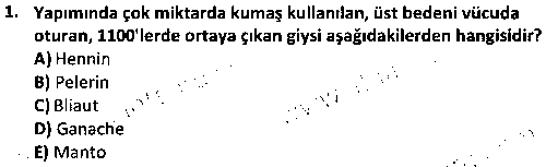 TMT1007 Kostüm Tarihi çıkmış sınav sorusu 1