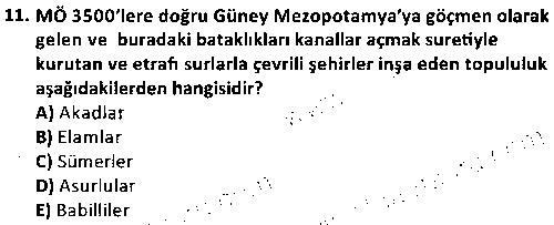 TAR1002 Eskiçağ Mezopotamya-Mısır Tarihi çıkmış sınav sorusu 3
