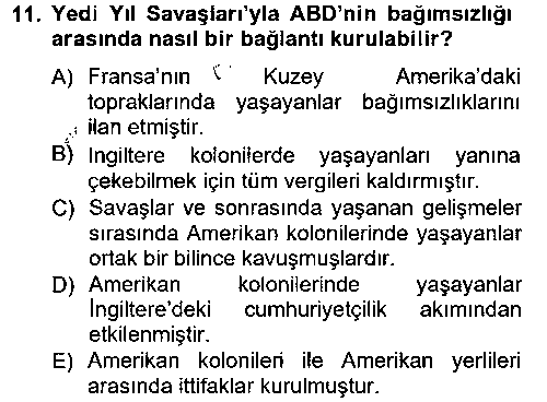 TAR119U TAR119U Siyasi Tarih 1 çıkmış sınav sorusu 2