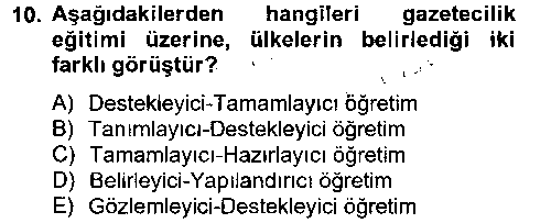 MEI202U Haber Türleri çıkmış sınav sorusu 2